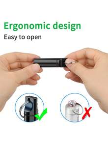 小型便攜式藥盒鑰匙扣,鋁合金迷你藥物收納盒,適用於手提包,防水金屬藥片盒,用於戶外露營旅行(黑色+銀色+紅色) - 彩色 - 查看 4