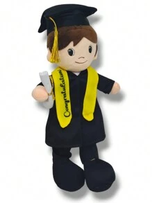 Peluche Graduación Toga Y Birrete Niña Niño - Negro - Ver 1
