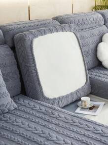 1 st. Verdikte warme zachte chenille jacquard pluche bankkussenhoes, zacht en huidvriendelijk, huisdierbestendige elastische bankhoes, winterse warme, zachte, krasbestendige 1/2/3/4 zits stofdichte bankrok, past op L-vormige en 1/2/3/4 zits banken (per stuk verkocht)