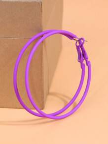 1對時尚簡約的荧光色女性日常佩戴耳环 - 紫色 - 查看 12