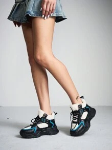 1 Pair Fashionable And Versatile Chunky Women's Casual Sports Shoes