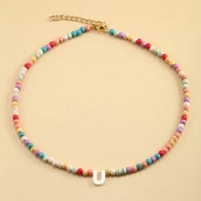 Magic Fish Vòng cổ trang trí chữ màu ngẫu nhiên Trang trí vòng cổ đính cườm - Nhiều màu - Xem 13