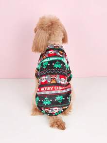 1 件男女通用冬季保暖聖誕寵物運動衫適合貓狗 - 彩色 - 查看 2