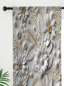 1pc Three-Dimensional Floral Pattern Printed Window Curtain - Mixed color - View 7