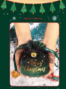 創意蘋果袋伊芙拉繩口包裝糖果袋 - 綠色 - 查看 1