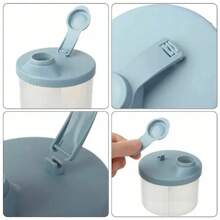 1pc Baby Formula Dispenser, Portable Rotating Milk Powder Container With Four Grids For Travel - Blue - View 9