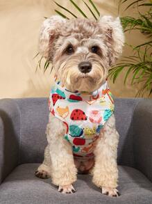 1 件白色动物公园狗背心，宠物滑雪服，适合秋冬季 - 彩色 - 查看 3