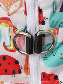 1 件白色动物公园狗背心，宠物滑雪服，适合秋冬季 - 彩色 - 查看 5