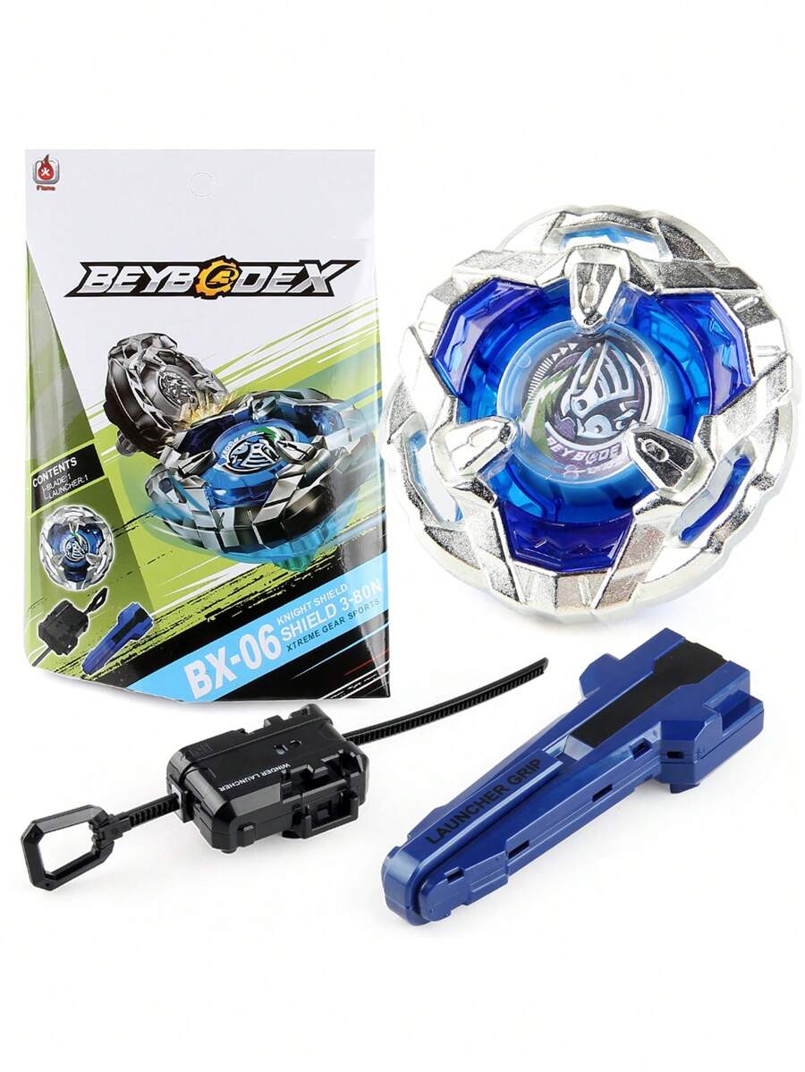 戰鬥陀螺x | Bx-06騎士之盾助推器藍色,陀螺金屬旋轉遊戲玩具 - 藍色 - 查看 1