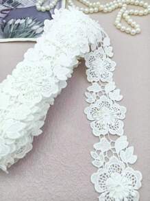 Ruban De Décoration Artisanale En Soie De Lait Avec Broderie Et Jacquard En Relief 3d En Forme De Fleur Pour Accessoire De Vêtement, Matériel De Couture, Chapeau, Sac Et Bricolage.