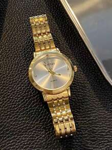 sottas 最新款韓式女士手錶,金色&白色表盤,防水,不鏽鋼錶帶,時尚&休閒石英手錶 - 白色 - 查看 5