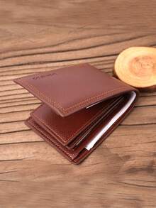 Men's Short Wallet Cardholder, Credit Card Holder, Billfold, Multi-card Slot, Coin Pocket, Id Card Case, Money Organizer - Brown - View 2