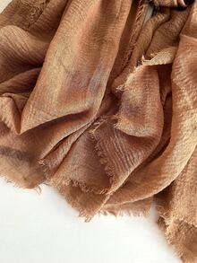 1條女士純色假銀鼠絨冬季圍巾,適用於辦公室和日常生活 - 駝色 - 查看 4