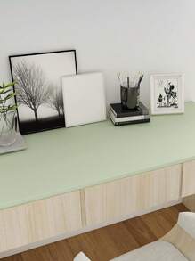 1入組加厚復古酪梨綠啞光紋理自粘可拆卸壁紙,耐水性,適用於電器,家具,家居裝飾,房間背景,廚房,裝修,壁紙,壁貼 - 綠色 - 查看 8