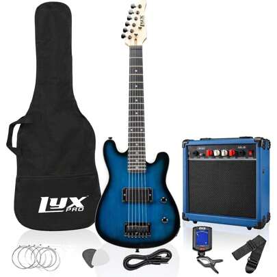 LyxPro 30" Electric Guitar & Electric Guitar Accessories, Beginner Starter Bundle With 20W Amp, Digital Tuner, Strings, Picks, Shoulder Strap, And Case Bag