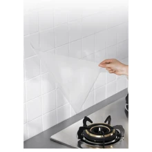Kitchen Backsplash Self-Adhesive Transparent Sticker Heat Resistive Wall Tile Sticker For Range Hood, Cabinets, Waterproof Wallpaper - White - View 5