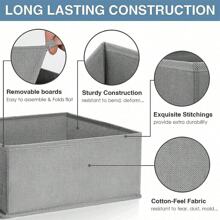 1 件可折叠抽屉整理盒，3 种尺寸，适用于衣服、内衣、袜子、围巾、领带（灰色），适用于衣柜、梳妆台、储藏室衣架