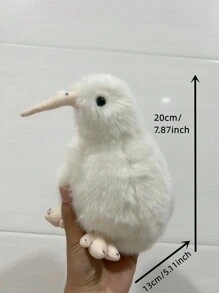 1只凱亞鳥毛絨玩具,填充的凱奇動物娃娃,超級柔軟的枕頭,可愛的新西蘭寵物生日禮物或節日禮物 - 白色 - 查看 2