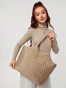 Business Casual Large Capacity Tote Bag For Women For Teen Girls Women College Student,Rookies & White-Collar Workers Perfect For Office,Work ,Business,Commute,Outdoors, Travel, Outings,Shopping - Brown - View 3