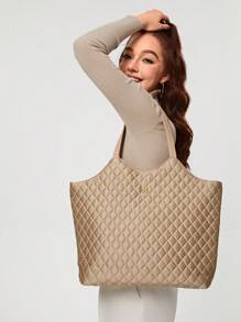 Business Casual Large Capacity Tote Bag For Women For Teen Girls Women College Student,Rookies & White-Collar Workers Perfect For Office,Work ,Business,Commute,Outdoors, Travel, Outings,Shopping - Brown - View 2