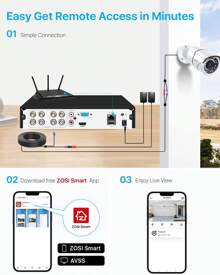 ZOSI H.265+ 5MP Lite 4 Channel Hybrid 4-In-1 DVR Surveillance Recorder, Support Analog/AHD/TVI/CVI 720P/1080P Security Camera, Motion Detection, Remote Access, Alert Push - Black - View 5