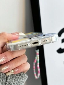 情人节手机饰品 1 件涂鸦心形和笑脸吊坠珠链减震透明气垫保护 TPU 软手机壳兼容 iPhone 15 Pro Max/12/13/14/11/XR/13 Mini/7G/15 Plus/16/16 Pro/16 Plus/16 Pro Max - 彩色 - 查看 8