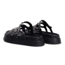 Women Flat Sandals - 黑色 - 查看 4