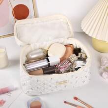2pcs Coquette Makeup Bag Coquette Aesthetic Cosmetic Bag Large Travel Makeup Organizer Cute Pouch Cotto Kawaii Toiletry Bag - 白色 - 查看 7