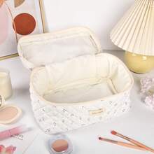 2pcs Coquette Makeup Bag Coquette Aesthetic Cosmetic Bag Large Travel Makeup Organizer Cute Pouch Cotto Kawaii Toiletry Bag - 白色 - 查看 4