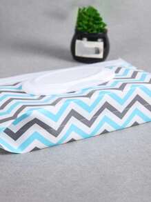 1pc EVA Tissue Storage Bag Baby Wet Wipe Pouch Cute Snap-Strap Refillable Wet Wipes BagModern Portable Tissue Storage Bag For Travel1pc Flip Cover Wave Pattern Tissue Paper Bag Travel Portable Extraction And Separation Bag Gift - Multicolor - View 6