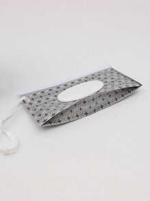 1pc EVA Tissue Storage Bag Baby Wet Wipe Pouch Cute Snap-Strap Refillable Wet Wipes BagModern Portable Tissue Storage Bag For Travel1pc Flip Cover Wave Pattern Tissue Paper Bag Travel Portable Extraction And Separation Bag Gift - Multicolor - View 3