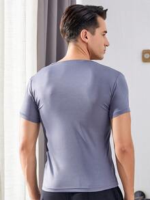 Nam 3pcs Mùa hè Set bộ đồ thể thao , Bao gồm Làm khô nhanh Thoáng khí Khỏe mạnh  chạy Lỏng lẻo Tập huấn Áo thun Quần áo tập thể hình Nam - Xám - Xem 6