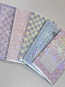 20 Piezas Películas Transparentes De Doble Cara Para Tarjetas Con Diseño De Corazón De Amor Y Efecto Láser Holográfico Brillante Para Protección De Tarjetas De Fotos, Páginas De Álbumes, Tarjetas Pequeñas Y Protección De Boca Plana
