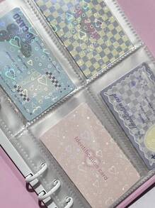 20 Piezas Películas Transparentes De Doble Cara Para Tarjetas Con Diseño De Corazón De Amor Y Efecto Láser Holográfico Brillante Para Protección De Tarjetas De Fotos, Páginas De Álbumes, Tarjetas Pequeñas Y Protección De Boca Plana