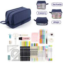 Large-Capacity Pencil Case, Pencil Bags, Pencil Case With 4 Compartments, Stationery Storage, Suitable For Boys And Girls, Suitable For School, Office - Blue - View 6