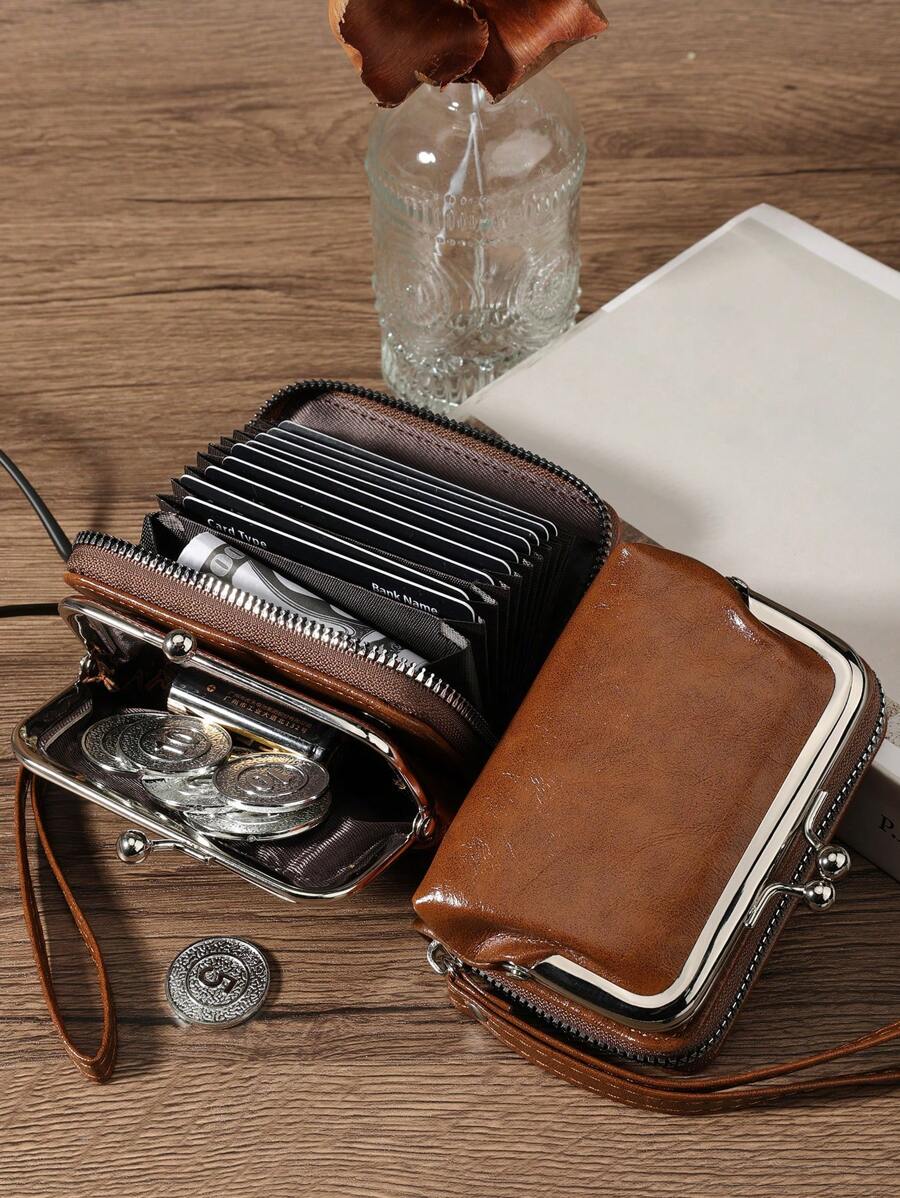 女士钱包 短款 PU 皮革 S 拉链和搭扣 多功能 大容量包 零钱卡夹 轻便 时尚 现代 商务 拉链 信用卡 商务休闲 教师节 教师礼物 周年纪念 生日礼物 女士 女白领 女士钱包 钱包 小钱包