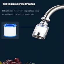 1pc Kitchen Faucet Filter Nozzle Splashproof Sprinkler Extension Wand Water Saver Filter - Silver - View 2