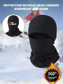 1pc Riding Ski Mask - UV Resistant, Dustproof, And Windproof Mask Suitable For Skiing And Outdoor Cycling - Black - View 1