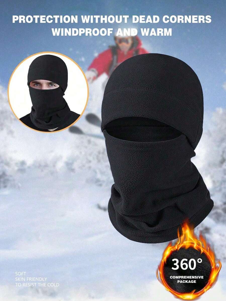 1pc Riding Ski Mask - UV Resistant, Dustproof, And Windproof Mask Suitable For Skiing And Outdoor Cycling - Black - View 1