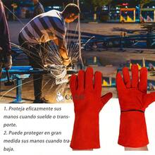 Guantes De Seguridad Industrial Trabajo Para Soldador Suaves - Rojo - Ver 6