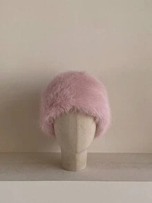 1頂女性厚實毛絨舒適暖和的桶帽,淡粉紅色假貂毛帽子,適用於攀登、滑雪、騎行、日常使用等冬季戶外運動,2023新品質,是送女友或街頭打扮的理想禮物 - 粉色 - 查看 5