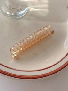 1 件简约风格果冻色高弹力螺旋发带，适用于马尾辫和辫子造型，时尚发饰魔术头发编织工具螺旋马尾辫夹，适合女士长卷发休闲 - 杏色 - 查看 3