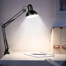 LED Desk Lamp, Metal Desk Lamp With Clamp, Adjustable Folding Study Table Lamp For Home, Office, Work, Study - black/white light - View 1