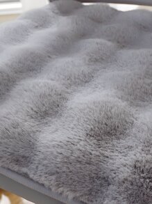 1pc Solid Color Plush Chair Cushion Cover, Simple Style Polyester Fiber Material, Suitable For Living Room And Dining Room - Grey - View 3