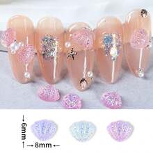 30pcs/box Resin Seashell & Aurora Shell Series Nail Art Accessories, Ocean Style Nail Art Decors Perfect For Your Diy Nail Art - Multicolor - View 5