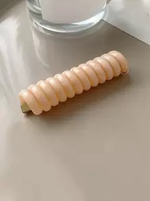 1 件简约风格果冻色高弹力螺旋发带，适用于马尾辫和辫子造型，时尚发饰魔术头发编织工具螺旋马尾辫夹，适合女士长卷发休闲 - 杏色 - 查看 18