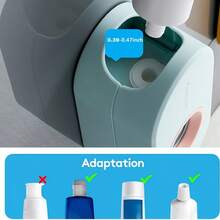 Dispensador Exprimidor Automático De Pasta Dental Montado En La Pared, Soporte Para Cepillo De Dientes Magnético, Estante Para Accesorios De Baño - Azul - Ver 4