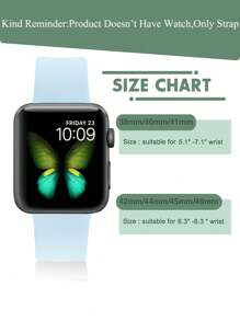 1pc Men Women Fashionable Soft Silicone Sports Watch Strap Butterfly Buckle Comfortable Adjustable Waterproof Wristband, For Apple Watch Band 38/40/41/42/44/45/46/49mm, For Apple Watch Series Ultra/SE/11/10/9/8/7/6/5/4/3/2/1, Intelligent Watch Accessories - Surf Green - View 6