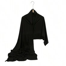1pc Convenient Instant Jersey Hijab _ USA - Black - View 4