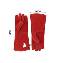 Guantes De Seguridad Industrial Trabajo Para Soldador Suaves - Rojo - Ver 3